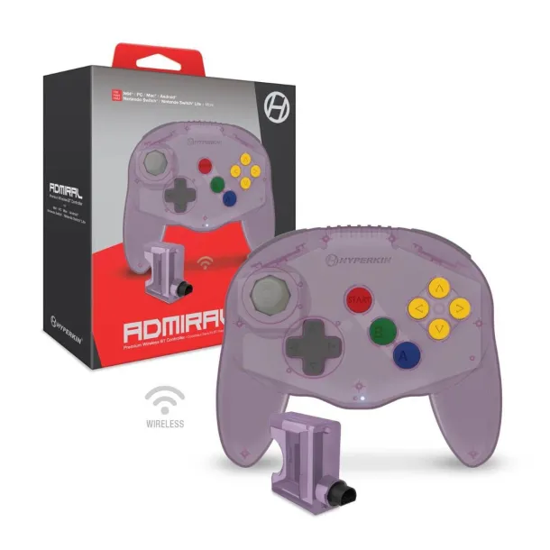 Admiral BT Controller for N64 / Switch / PC (Amethyst Purple)