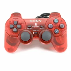 Clear Red Dual Shock 2 Controller