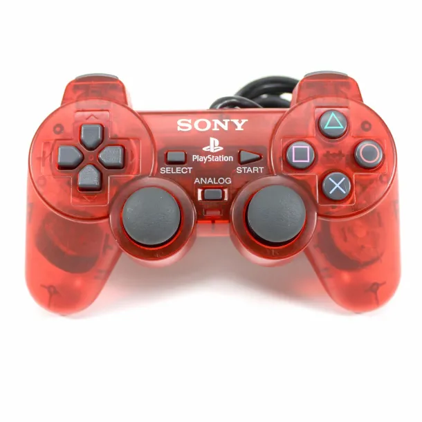 Clear Red Dual Shock 2 Controller