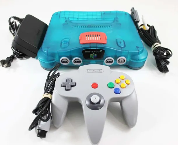 Nintendo 64 N64 Ice Blue Console W/ Expansion Pak