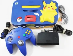 Nintendo 64 N64 Pokemon System w/ Ram Expander Cover & Blue Controller