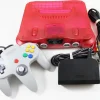 Nintendo 64 N64 Watermelon Red System & Gray Controller