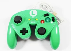 Nintendo Wii U Luigi Green/Blue Wired Fight Pad Controller