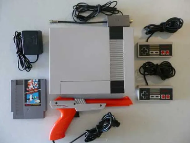 Original NES Nintendo Console System w/ Gun, Games