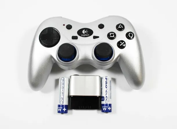 Playstation 2 PS2 Logitech Silver Controller with Receiver