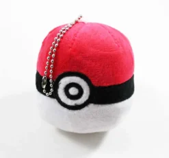 Plush Poke Ball Pendant Key Chain - RED