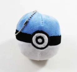 Plush Poke Ball Pendant Key Chain - BLUE