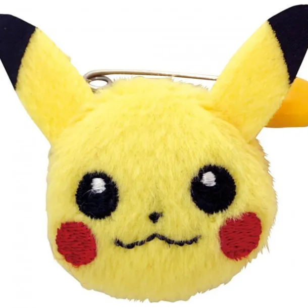 Pokemon Pikachu Face Plush Pin Badge