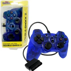 PS2 New CLEAR BLUE Wired Controller