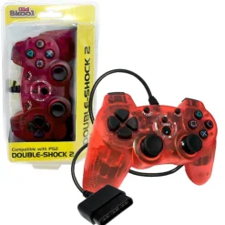 PS2 New CLEAR RED Wired Controller
