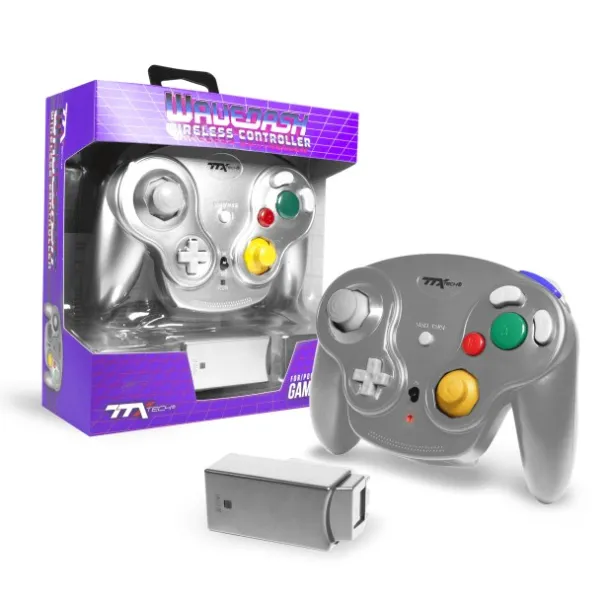 Wavedash Gamecube Wireless Controller (Silver)