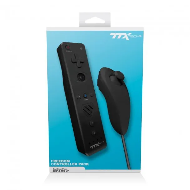 Wii U / Wii Controller Bundle - Nunchuk and Remote Black