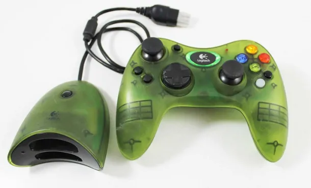 Xbox Original Green Logitech Wireless Controller